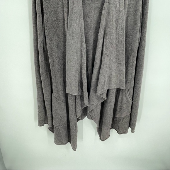 Barefoot Dreams CozyChic Ultra Lite Cardi Sweater Size S /M drape front gray - Picture 3 of 10